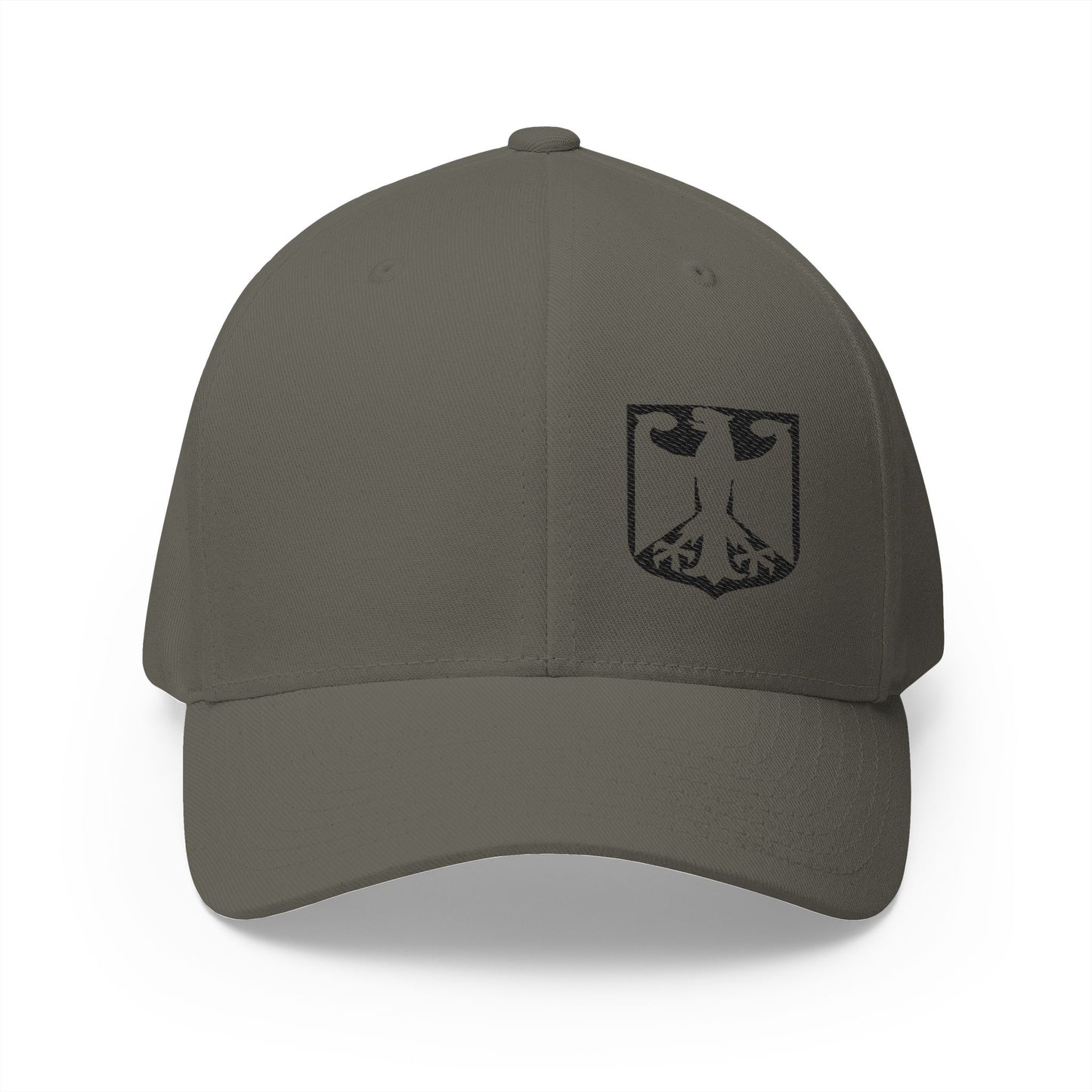 German Classic Flexfit® Gestickt Cap in Grau mit Bundesadler, DEU, Deutschland Cap