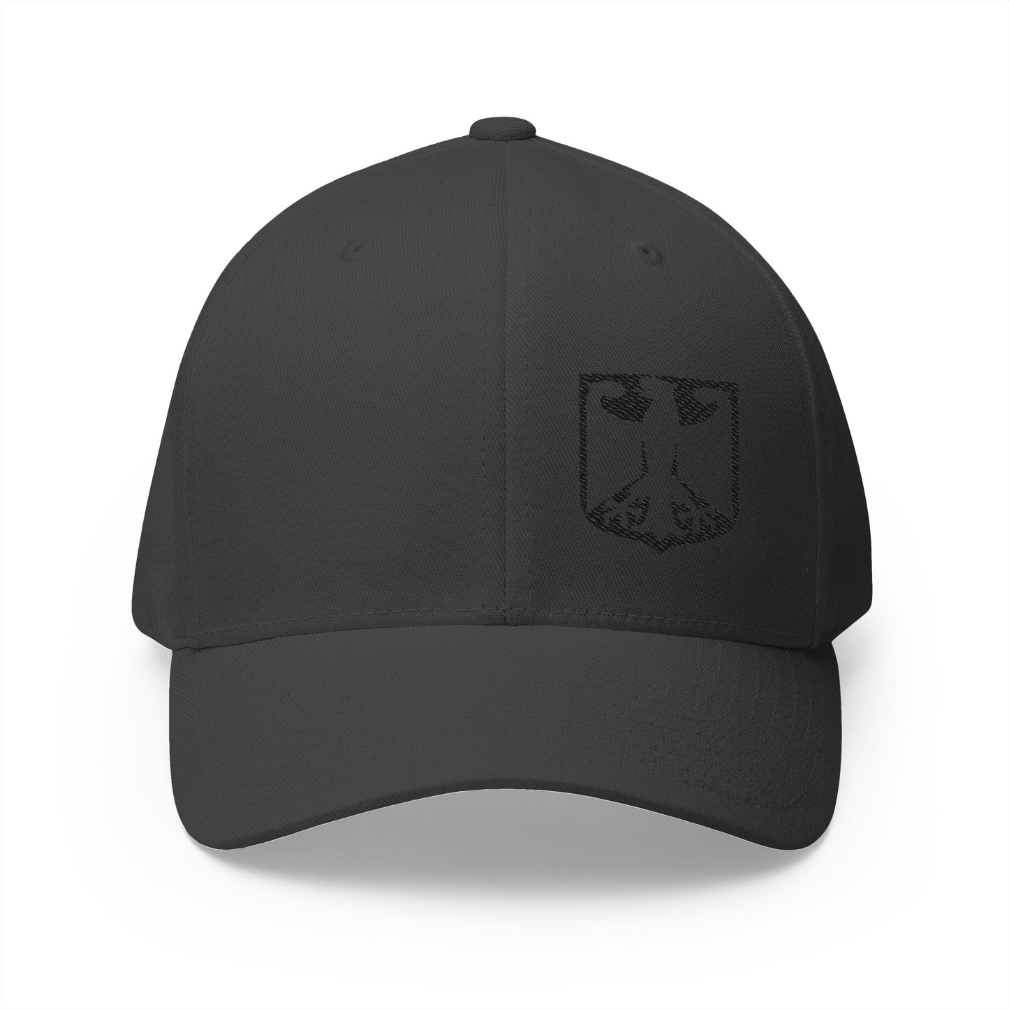 German Classic Flexfit® Gestickt Cap in Grau mit Bundesadler, DEU, Deutschland Cap