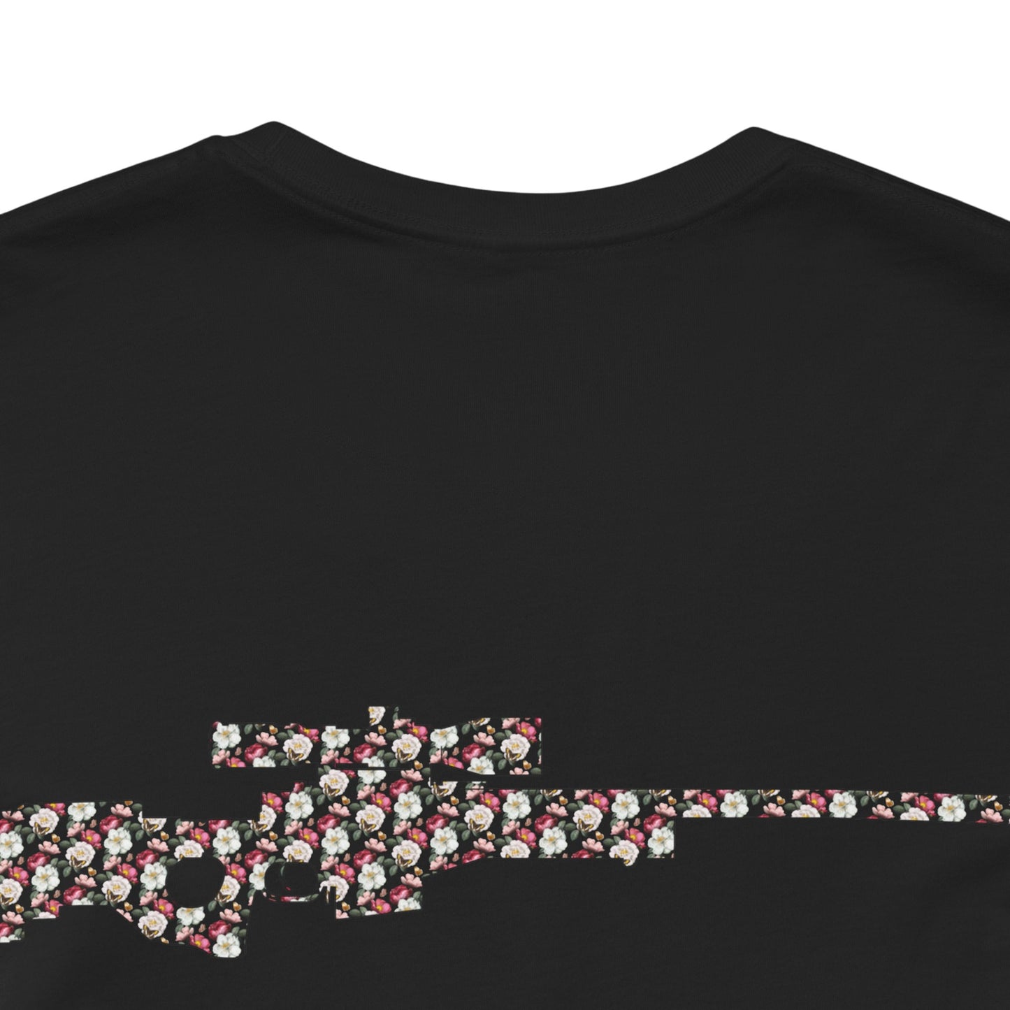Hello Summer Floral Gun Graphic Tee Unisex Jersey Short Sleeve Shirt rosa
