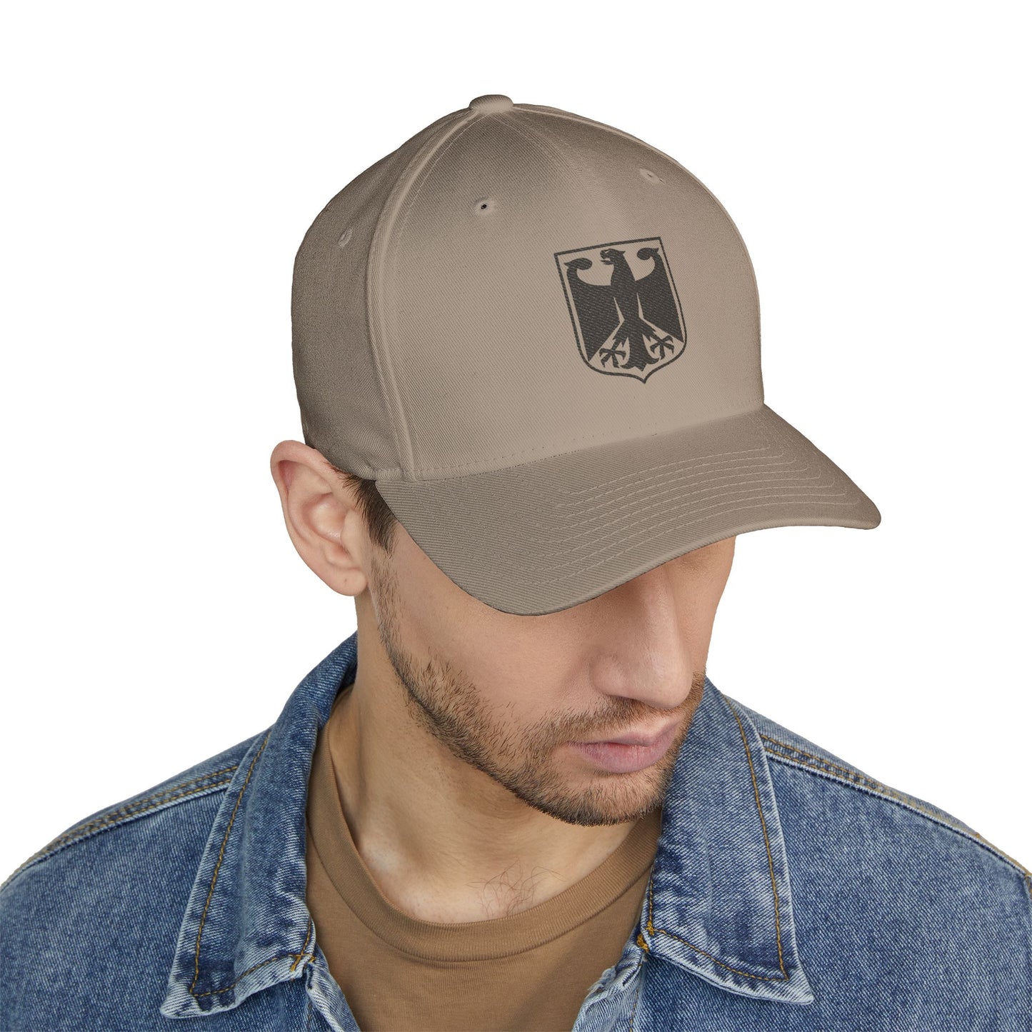 German Classic Flexfit® Cap in Grau mit Bundesadler, DEU, Deutschland Cap