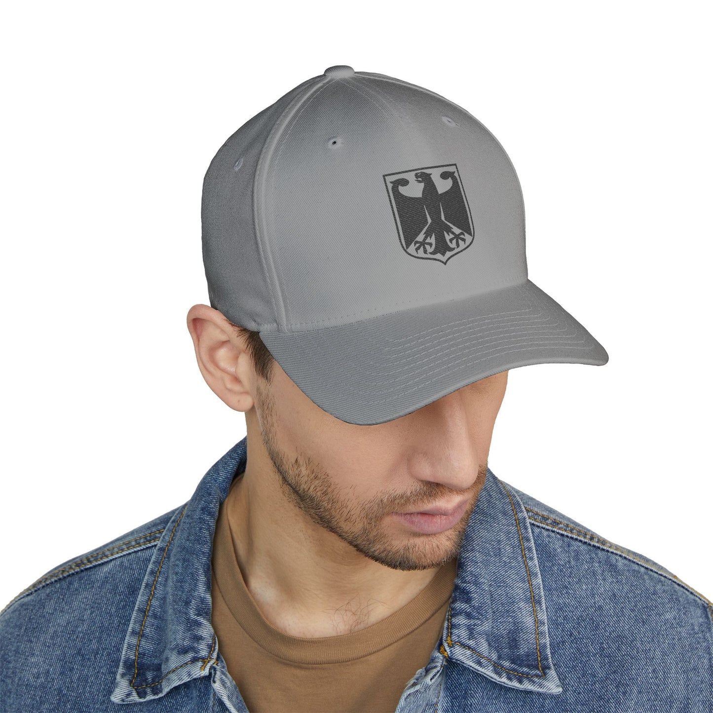 German Classic Flexfit® Cap in Grau mit Bundesadler, DEU, Deutschland Cap