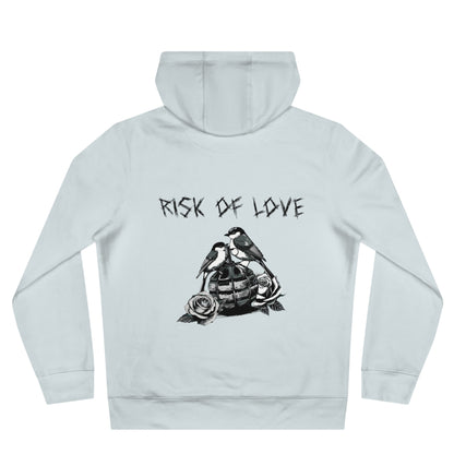 Unisex Hoodie Risk of Love Pullover mit Grafik & Rosen im Gothic Stil Geschenk für Rock Fans und Paare Streetwear für Männer und Frauen