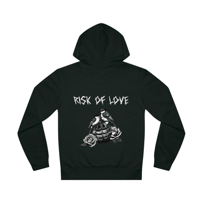 Unisex Hoodie Risk of Love Pullover mit Grafik & Rosen im Gothic Stil Geschenk für Rock Fans und Paare Streetwear für Männer und Frauen
