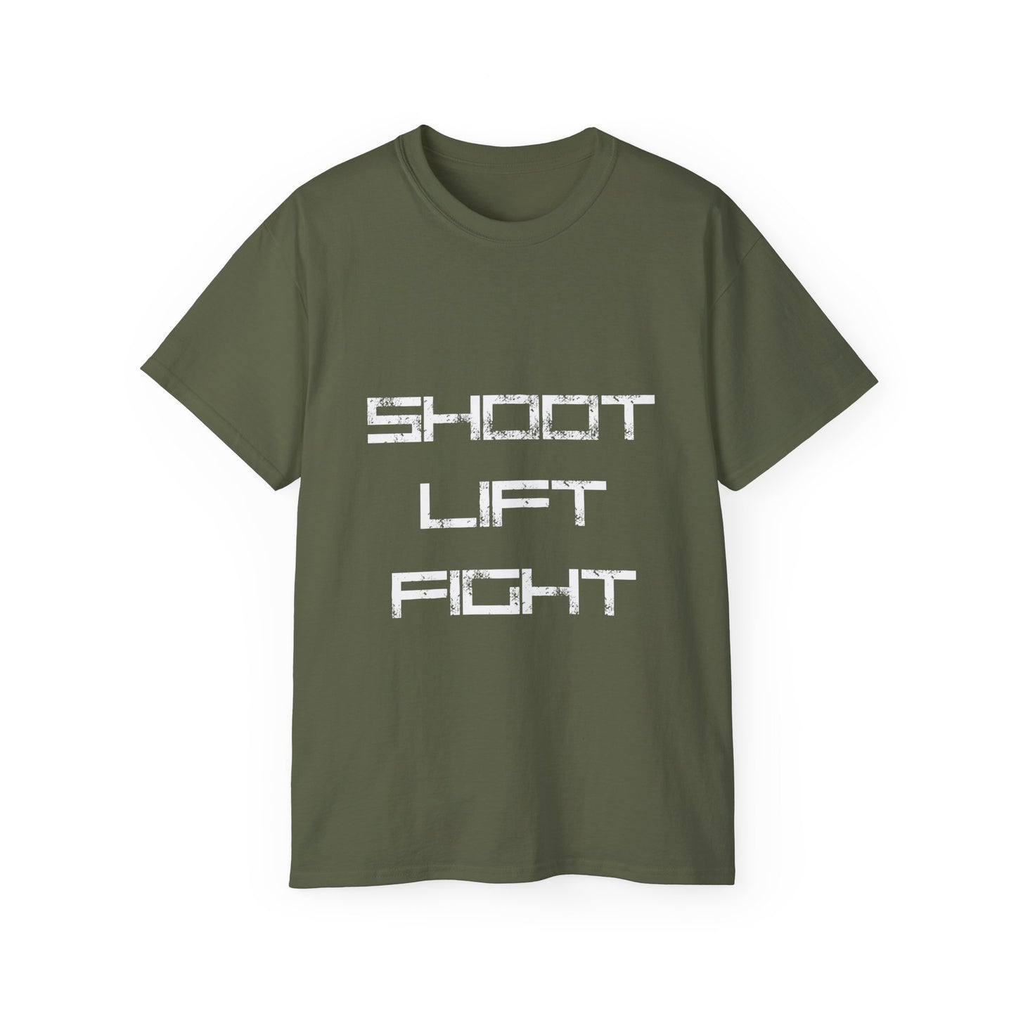 T-Shirt -Shoot Lift Fight- Fitness Shirt, Oberteil