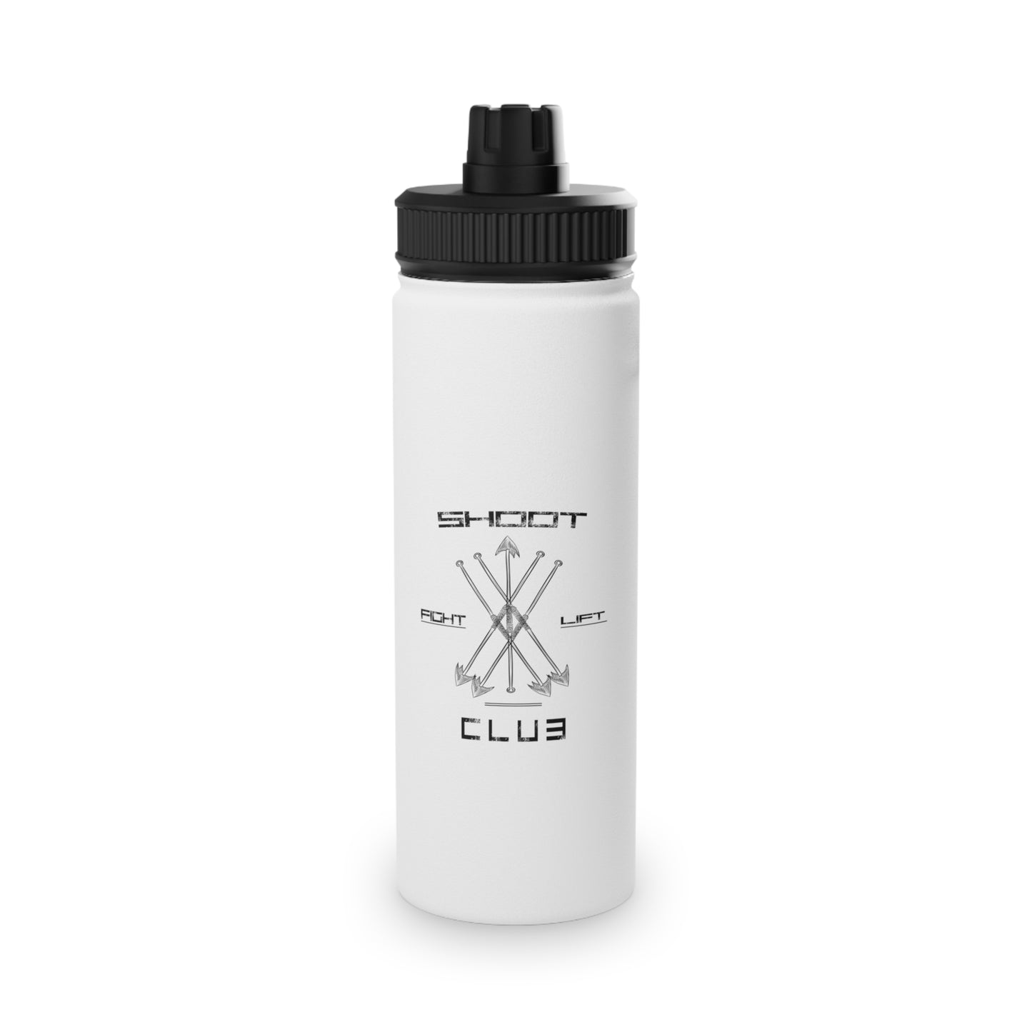 Edelstahl Sport-Wasserflasche "Shoot Lift Fight" Fitness-Wasserflasche