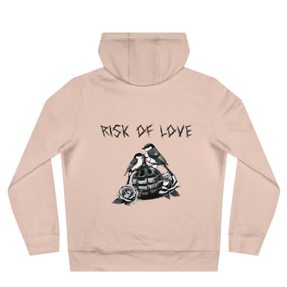 Unisex Hoodie Risk of Love Pullover mit Grafik & Rosen im Gothic Stil Geschenk für Rock Fans und Paare Streetwear für Männer und Frauen