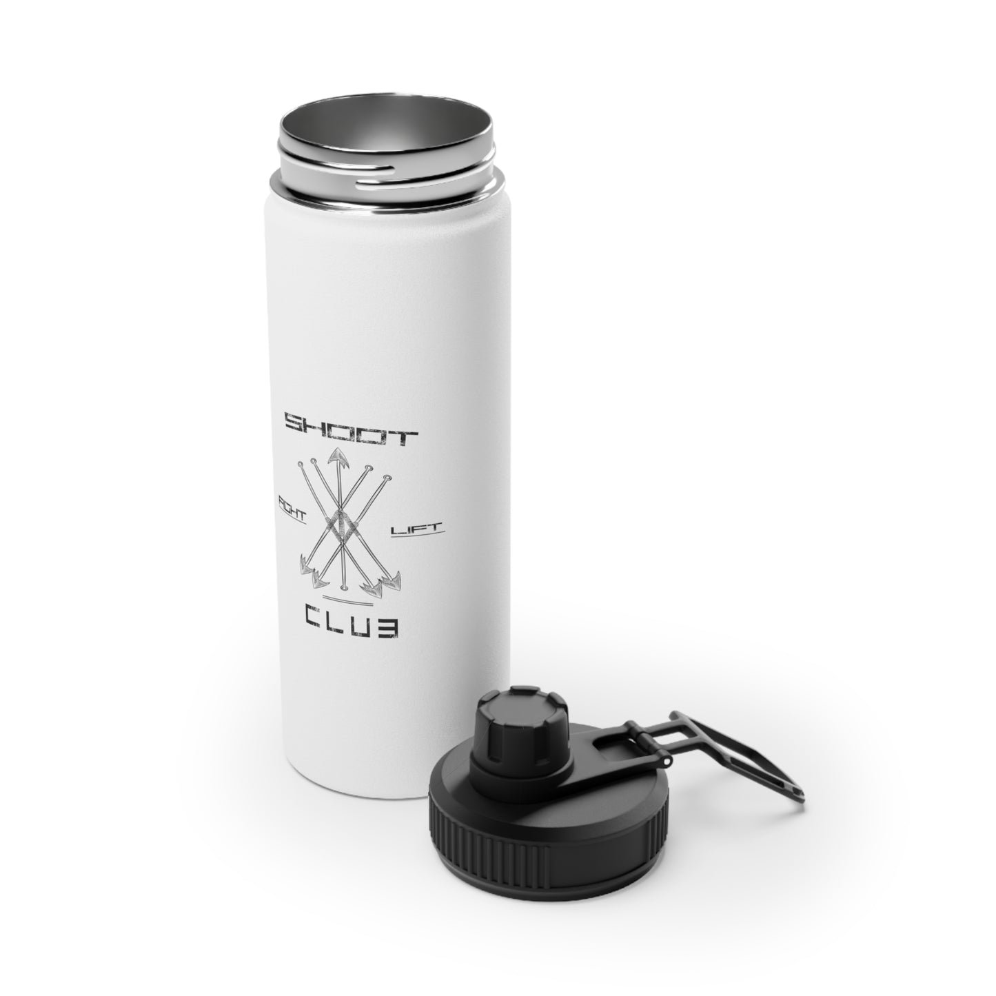 Edelstahl Sport-Wasserflasche "Shoot Lift Fight" Fitness-Wasserflasche