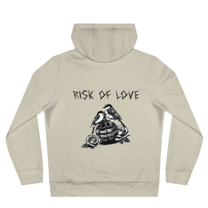 Unisex Hoodie Risk of Love Pullover mit Grafik & Rosen im Gothic Stil Geschenk für Rock Fans und Paare Streetwear für Männer und Frauen