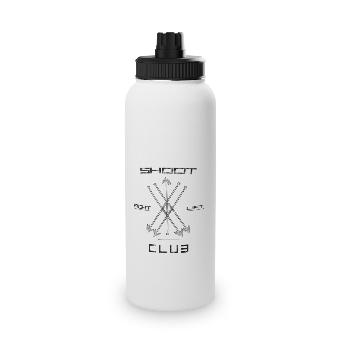 Edelstahl Sport-Wasserflasche "Shoot Lift Fight" Fitness-Wasserflasche