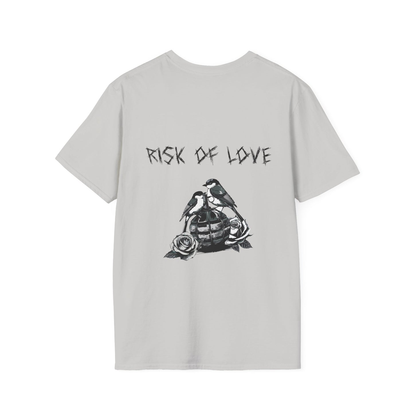 Unisex T-Shirt Risk of Love  Vintage Grafik Shirt mit Vögeln und Rosen Streetwear Geschenk für Männer & Frauen  Rock Gothic Stil Kleidung