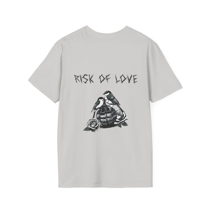 Unisex T-Shirt Risk of Love  Vintage Grafik Shirt mit Vögeln und Rosen Streetwear Geschenk für Männer & Frauen  Rock Gothic Stil Kleidung