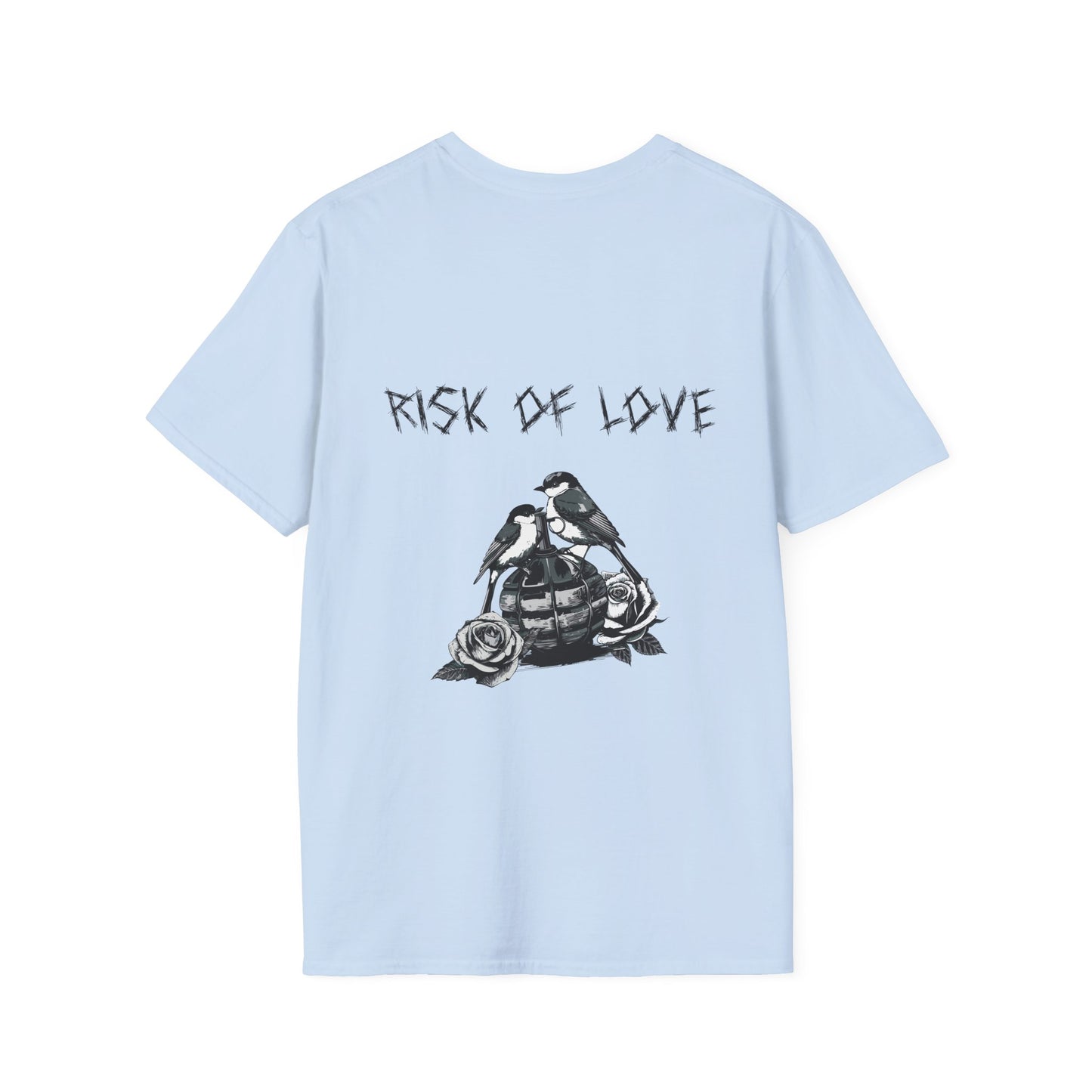 Unisex T-Shirt Risk of Love  Vintage Grafik Shirt mit Vögeln und Rosen Streetwear Geschenk für Männer & Frauen  Rock Gothic Stil Kleidung