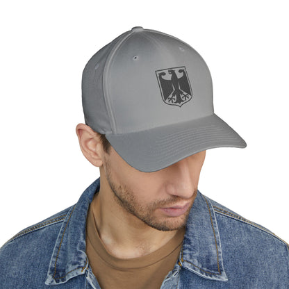 German Classic Flexfit® Cap in Grau mit Bundesadler, DEU, Deutschland Cap