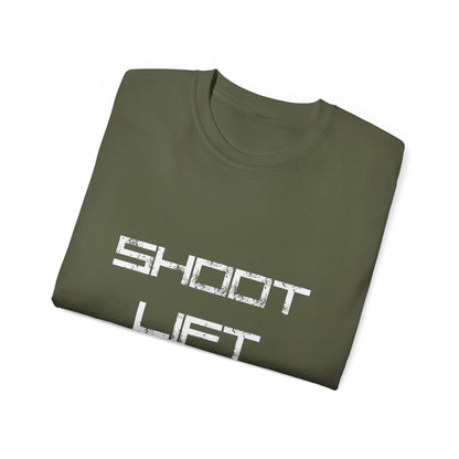 T-Shirt -Shoot Lift Fight- Fitness Shirt, Oberteil