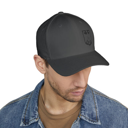 German Classic Flexfit®  Gestickt Cap in Grau mit Bundesadler, DEU, Deutschland Cap