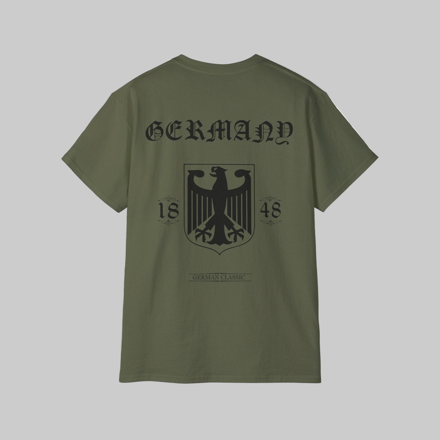 Grünes Bundeswehr t-Shirt mit dem Motiv von bundesadler in German Classic Style Design trooptrends 