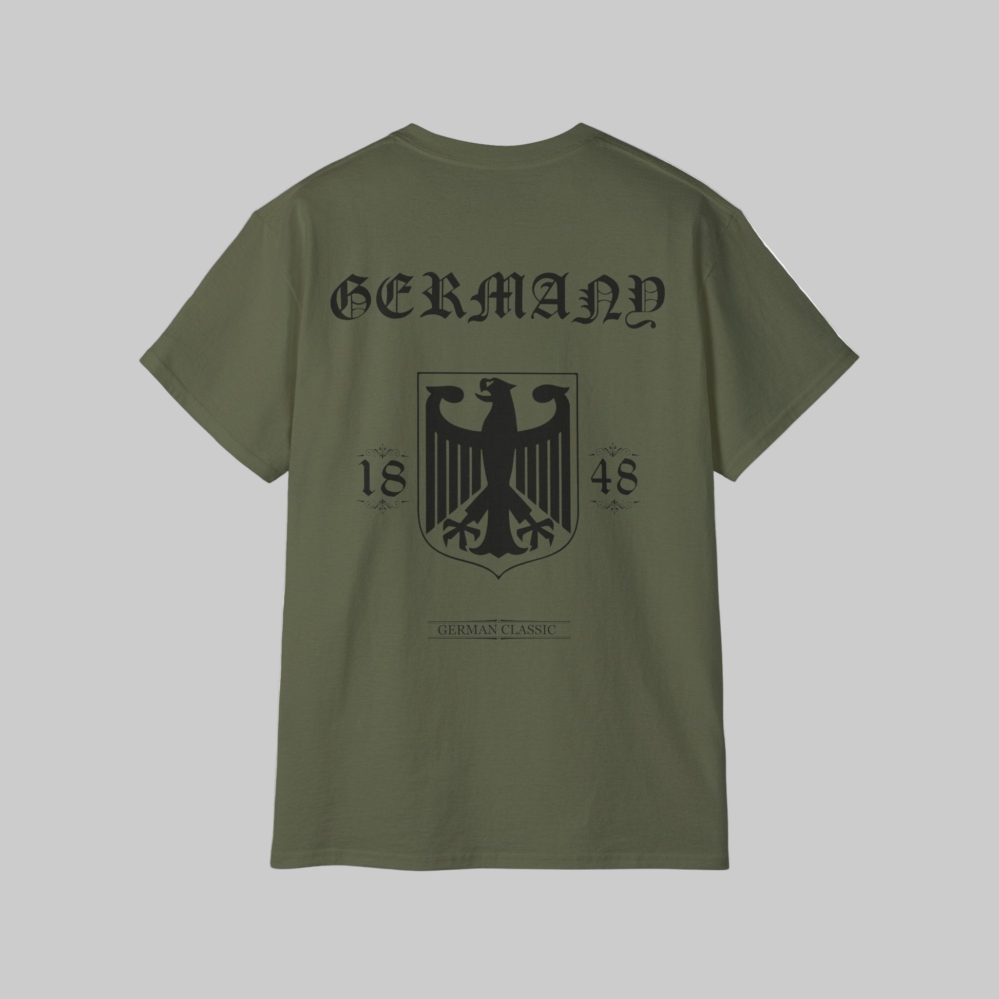 Grünes Bundeswehr t-Shirt mit dem Motiv von bundesadler in German Classic Style Design trooptrends 