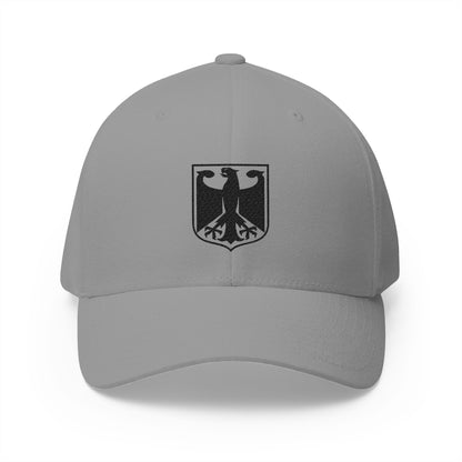 Cap von der Marke FlexFit in grau Motiv bundesadler in German Classic Style design trooptrends 