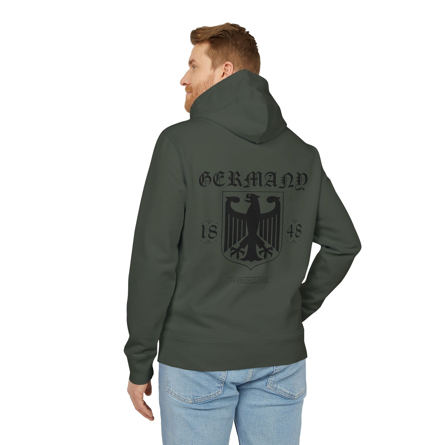 Germany classic Hoodie Herren Khaki Edition mit schwarzem logo design trooptrends