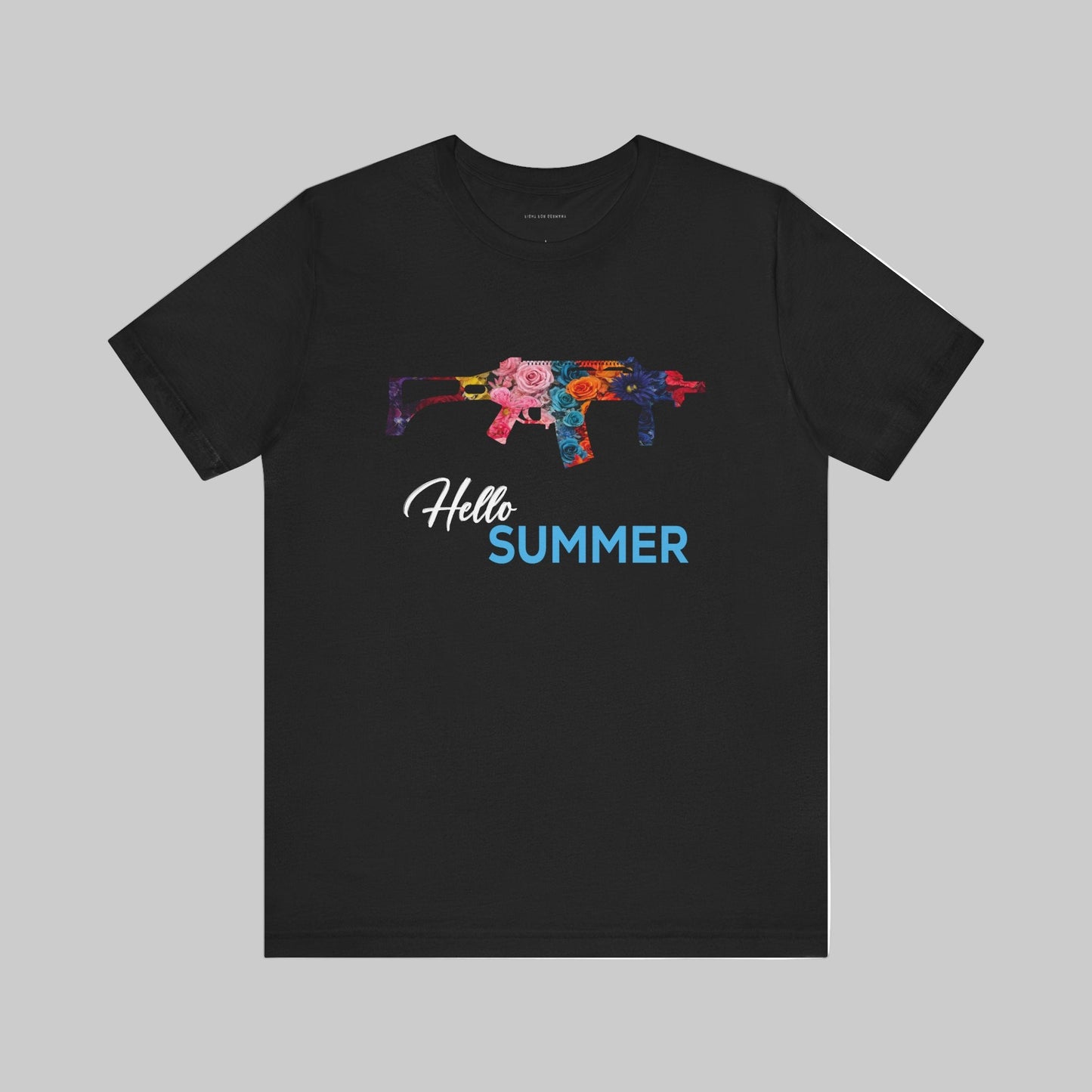 Schwarzes t-Shirt mit dem Hallo Sommer Motiv für Herren Design trooptrends 