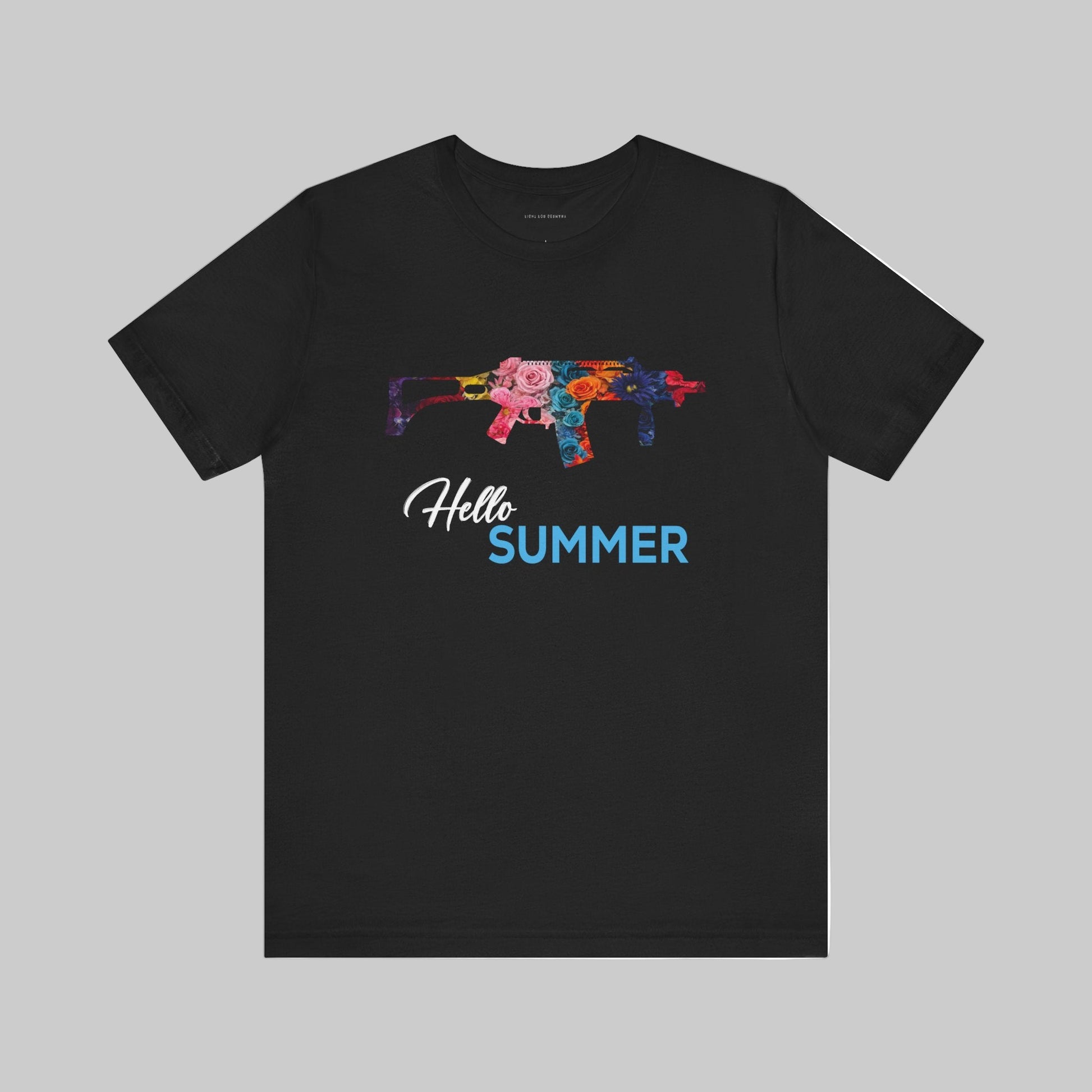 Schwarzes t-Shirt mit dem Hallo Sommer Motiv für Herren Design trooptrends 