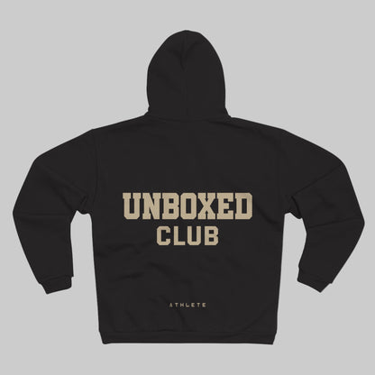 Herren ZIP Hoodie für Herren in Schwarz Motiv in Gold Unboxed Club Design trooptrends 