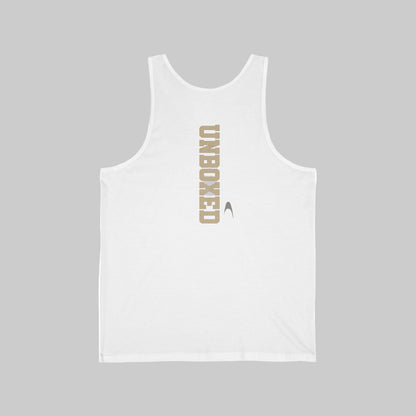 Tanktop-Sport für Kampfsportler Boxen Kickboxen in weiß Motiv in Gold Unboxed Club Design trooptrends 